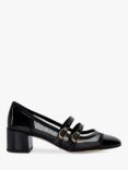 Dune Appreciate Mesh Patent Trim Block Heeled Mary Janes, Black