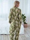 Chelsea Peers Organic Cotton Blend Leopard Pyjama Set, Green