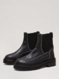 Phase Eight Chunky Leather Chelsea Boots, Black