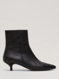 Phase Eight Leather Kitten Heel Boots, Black