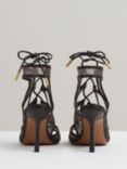 Reiss Kimberley Leather and Mesh Strappy Heeled Sandals