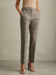 Reiss Petite Tamy Check Trousers, Grey/Multi