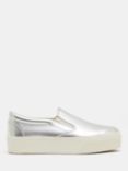 HUSH Gili Leather Flatform Trainers, Silver