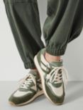 HUSH Rylee Retro Trainers, Olive/Cream