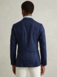 Reiss Midnight Wool-Silk Single Breasted Twill Blazer, B Indigo Melange