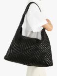 Dune Deliberate XL Woven Shoulder Bag, Black