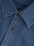 Reiss McIlroy Textured Denim Overshirt, Indigo Blue