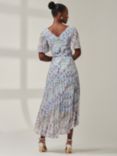 Jolie Moi Meagan Ditsy Floral Chiffon Maxi Dress, Blue