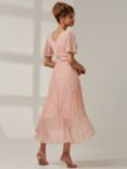 Jolie Moi Meagan Floral Chiffon Maxi Dress, Pink