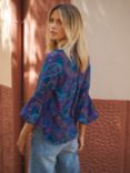 NRBY Ophelia Star Paisley Print Shirt, Blue/Multi