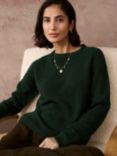 Brora Cashmere Round Neck Jumper, Pine