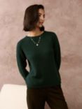 Brora Cashmere Round Neck Jumper, Pine