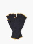 Brora Fingerless Cashmere Gloves, Midnight/Ochre