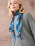 Brora Liberty Print Silk Chiffon Scarf, Ocean