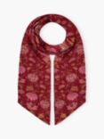 Brora Floral Silk Neck Tie, Damson/Rose