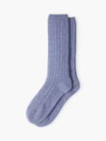 Brora Pure Cashmere Bed Socks, Iris, One Size