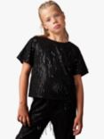 Angel & Rocket Kids' Tassel Sequin Top, Black