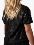 Angel & Rocket Kids' Tassel Sequin Top, Black