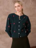 Brora Flowers Lambswool Cardigan, Cedar