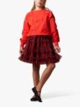 Angel & Rocket Kids' Tartan Mesh Skirt, Red