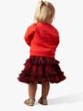 Angel & Rocket Kids' Tartan Mesh Skirt, Red