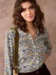 Brora Liberty Print Peter Pan Collar Silk Shirt, Multi