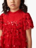 Angel & Rocket Kids' Sequin Mesh Dress, Red