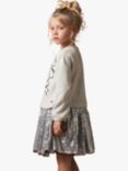 Angel & Rocket Kids' Sequin Bow Sweat Dress, Silver