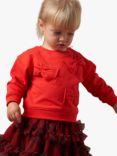 Angel & Rocket Baby Bow Sweatshirt, Red