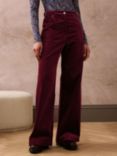 Brora Corduroy Wide Leg Trousers, Claret