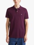 Benetton Short Sleeve Polo Shirt, Dark Purple