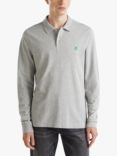 Benetton Cotton Polo Shirt, Grey Melange