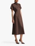 Malina Alivia Satin Midi Dress, Chocolate