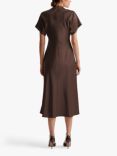 Malina Alivia Satin Midi Dress, Chocolate