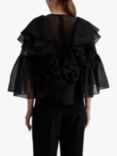 Malina Alexia Organza Frill Top, Black