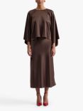 Malina Naemi Satin Cape Top, Chocolate