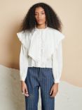 GHOSPELL Drew Oversized Collar Blouse, White