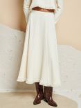 GHOSPELL Kimberley Knit Midi Skirt, Cream