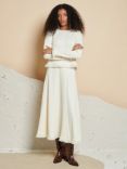 GHOSPELL Kimberley Knit Midi Skirt, Cream