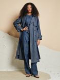 GHOSPELL Blakely Denim Trench Coat, Blue