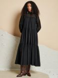 GHOSPELL Harriet Tiered Dress, Black