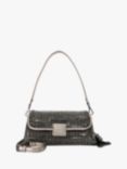 Dune Chelsea Leather Embellished Pillow Shoulder Bag, Pewter