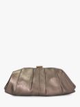 Dune Drapery Leather Voluminous Clutch Bag, Pewter