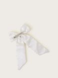 Monsoon Kids' Crystal and Faux Pearl Embellished Bow Hair Clip, Ivory