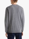 Benetton Wool V-Neck Sweater, Dark Grey Melange