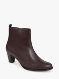 Jones Bootmaker Leianna Leather Heeled Ankle Boots, Brown