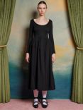 Sister Jane Prima Ballerina Scoop Neck Midi Dress, Black