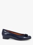 Jones Bootmaker Soleil Wide Fit Leather Ballet Pumps, Navy Patent