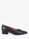 Jones Bootmaker Sunstone Wide Fit Leather Pointed Pumps, Navy