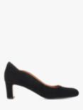 Jones Bootmaker Zoey Suede Scallop Heeled Courts, Black